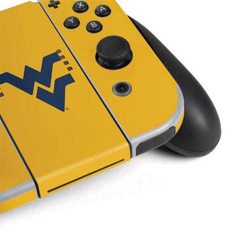 West Virginia University Yellow Background Nintendo Switch OLED (2021) Skin